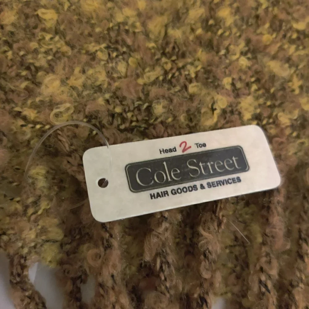 Cole Street Long Winter Scarf in Dressy Golds and Yellows. Unknown Fiber Soft